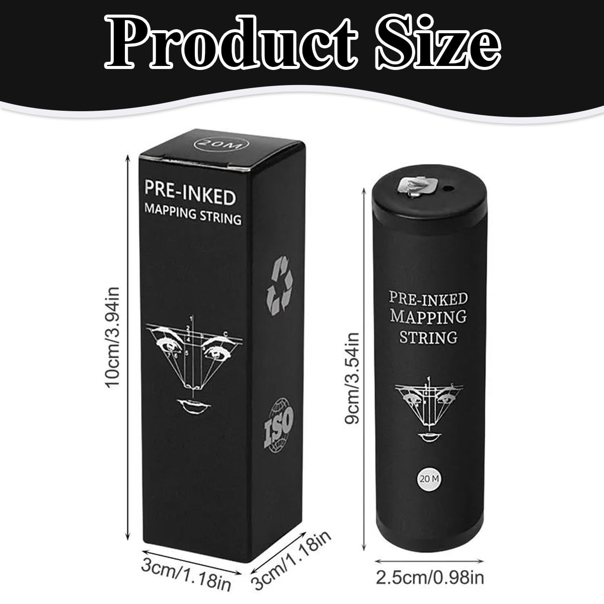 MAYCREATE 20 Meters Mapping String Eyebrow Tattoo Pre-Coated Ink Mapping String for Microblading Eyebrow Mapping Eyebrow Tattoo, Mapping Tool for Symmetrical Eyebrow