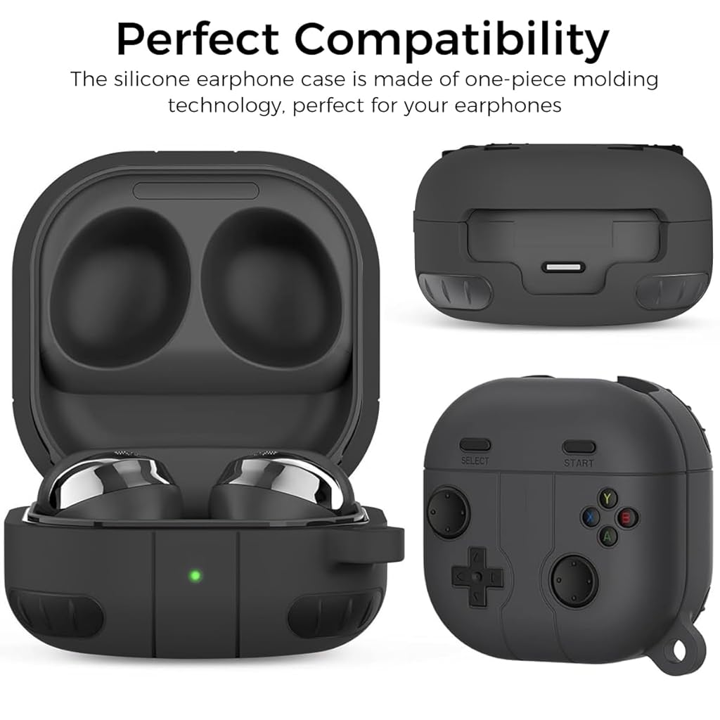 ZORBES Silicone Case for Samsung Galaxy Buds FE Case 2023 Protective Cover with Carabiner Stylish Silicone Case for Samsung Galaxy Buds 2 Pro Case 2022 / Galaxy Buds 2 Case/Galaxy Buds Pro Case