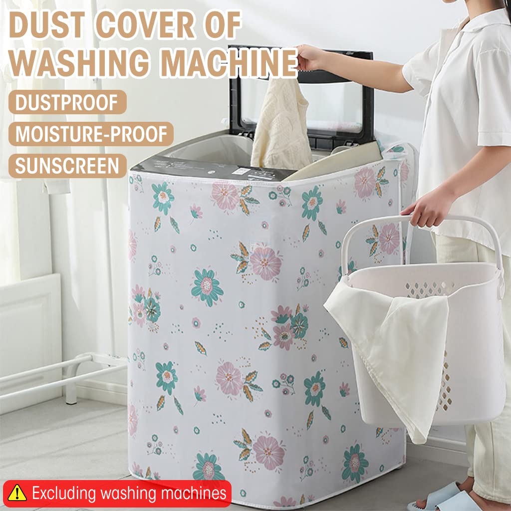 HASTHIP Washing Machine Cover, Asher Dryer Dustproof Waterproof Protection Case Cover Printing Case TOP Loading Washing Appliance Protector for 7kg, 60 * 63 * 87cm