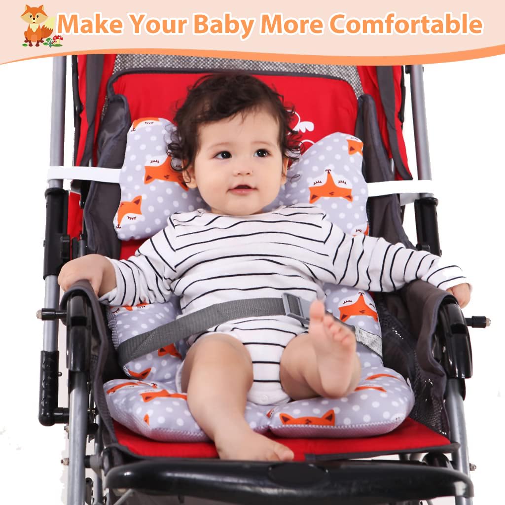 ZIBUYU Baby Stroller Seat Cushion Pushchair Seat Liner 3D Air Mesh Pram Soft Baby Stroller Cushion Pad Cartoon Print Stroller Accessories for Baby (Universal Fit) - Multi