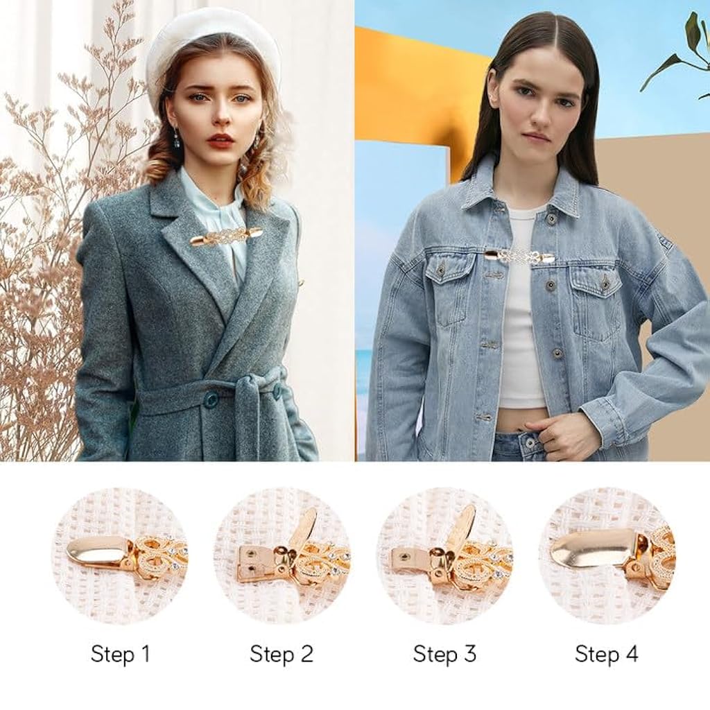 SANNIDHI® Cinch Sweater Shawl Dress Clips Back Clothing Cinch Shawl Clips for Women-Multicolor