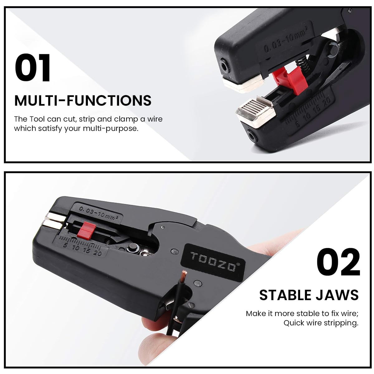Serplex Wire Cutter Tool Wire Stripper and Cutter 2 in 1 Crimping Tool for 32 to 7 AWG Electrical Wire Cables, Automatic Cutting Plier Wire Stripping Tool for Electronic, Electric, Automotive