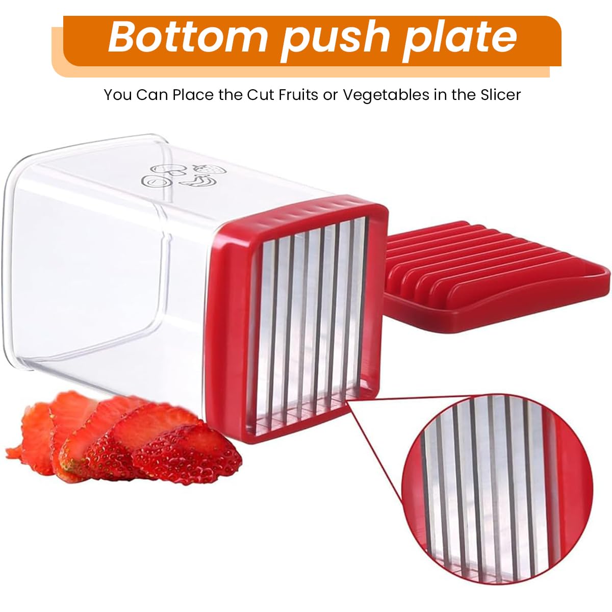 Supvox Fruit Slicer and Vegetable Fast Slicer, Stainless Steel Fruit Slicer Cup Egg Slicer, Stainless Steel Strawberry Cutter, Kitchen Portable Slicing Tool Vegetable Cutting Kitchen Gadget