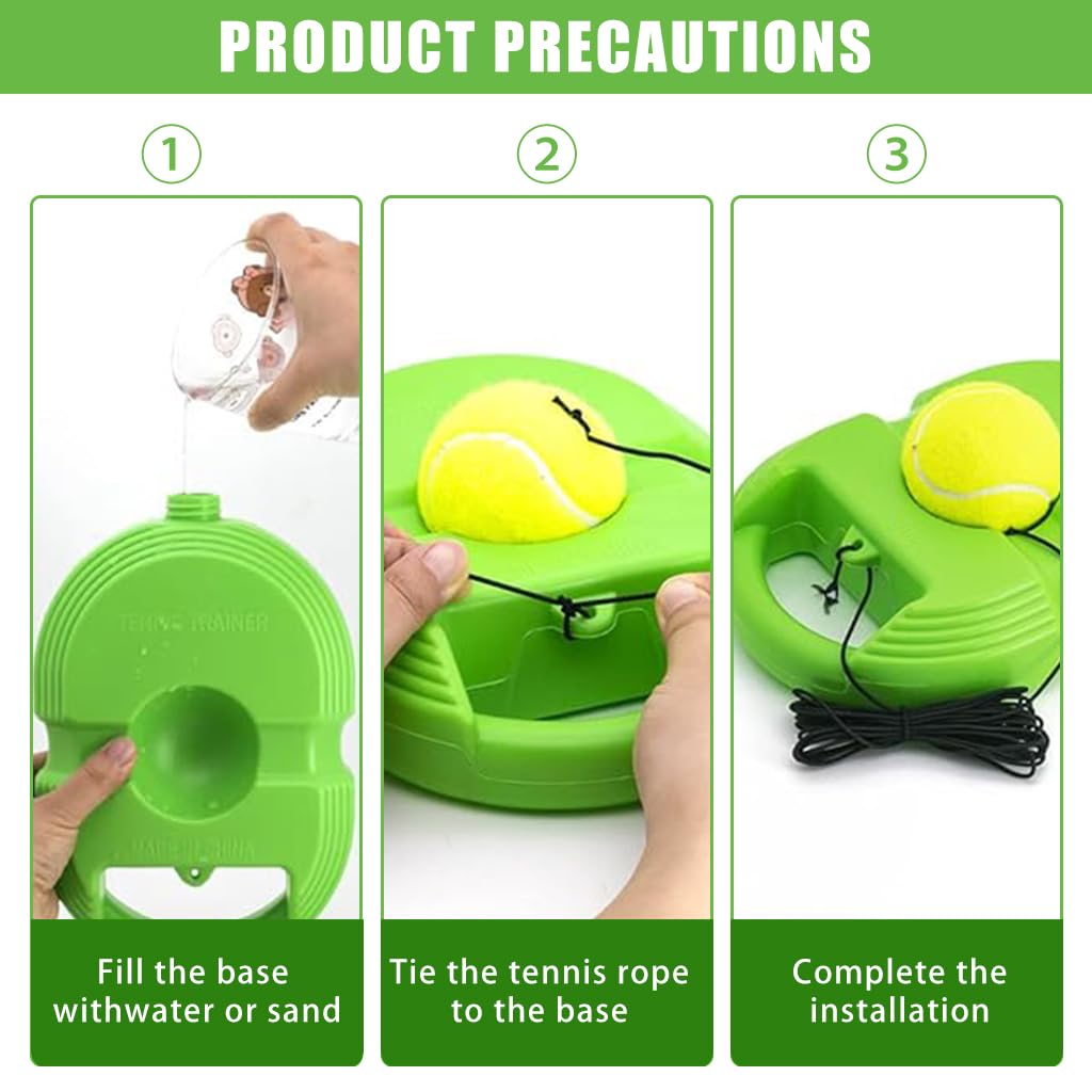 Proberos Tennis Trainer Device with Rebound Tennis Ball 3 Stringed Tennis Balls Tennis Trainer Starters Solo Training Tennis Training Device Outdoor Sport Tennis Training Kit for Teens, Adults