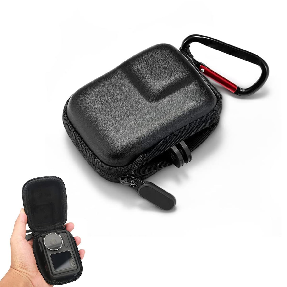 ZORBES Carry Case for Insta360 Ace/Ace Pro Action Camera EVA Hard Case Anti-Scratch Insta360 Ace/Ace Pro Carry Case with Carabiner Dual Zipper Protective Carry Case Compatible with Mount Attachment