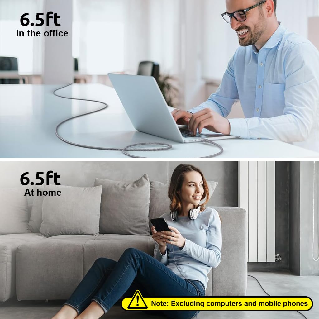 Verilux Type C to Type C Cable, 6.6Ft 100W Fast Charging USB C Cable, 480Mbps Data Transfer Nylon Braided USB Type C Male to Male Cable for MacBook Pro 2020, iPad Pro 2020, iPad Air 4, Samsung S23