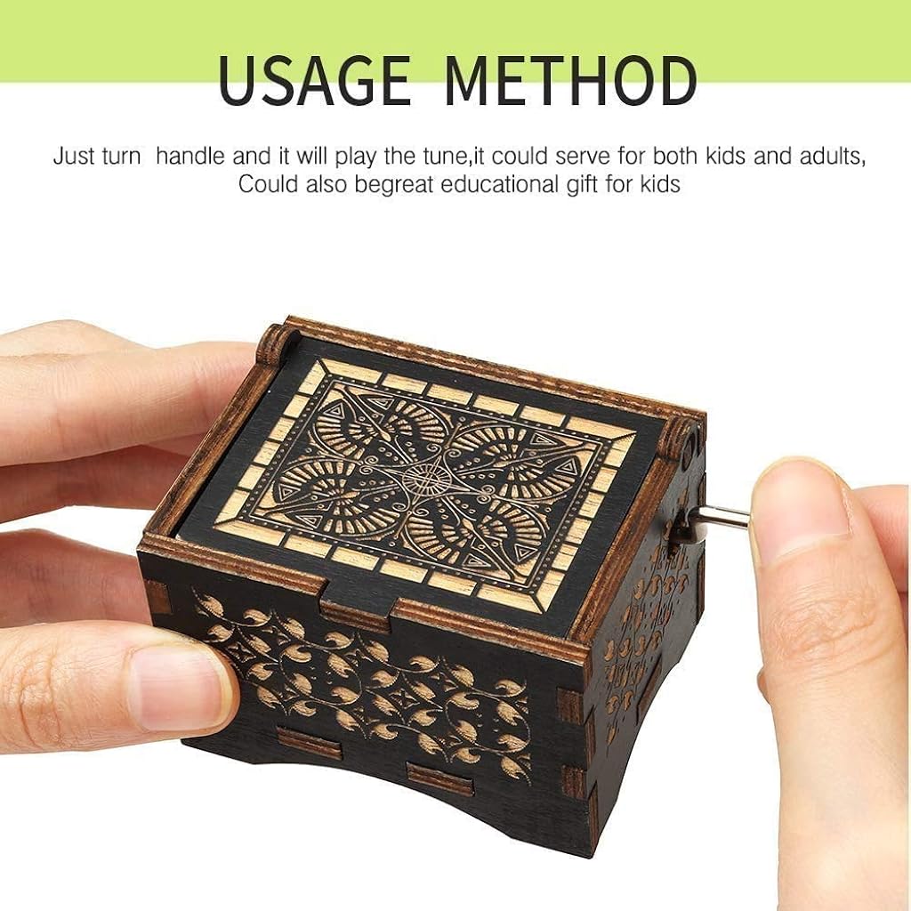 PATPAT® Wood Harry Potter Music Box Hand Crank Music Box Wooden Handmade Musical Boxes Best Gift for Kids, Friends, Valentine's Day/Wedding Day/Birthday (Multicolor-My Sunshine) 2 PCS