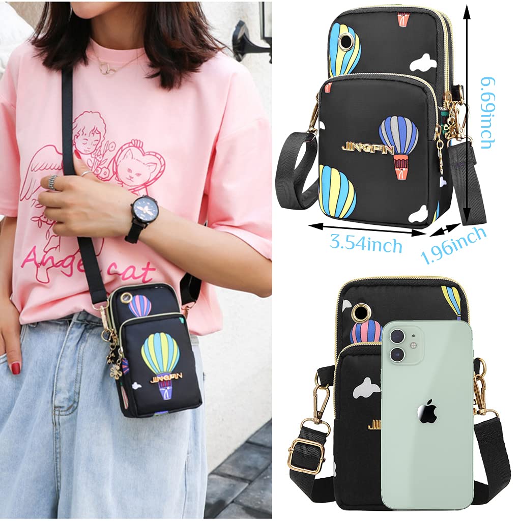 PALAY Small Cross Body Bag, Multifunction 3 Layer Mini Crossbody Shoulder Bag Phone Purse Armband with Headphone Port for Teens Girls Ladies Women (Multi-color)