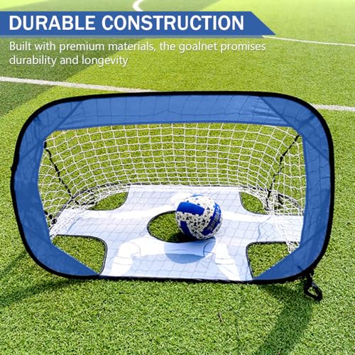 Proberos® Football Goal Post Net Kit Set With Carry Bag Portable Easy Setup Soccer for Indoor Outdoor Sport Games Mini Training Practice 3 PCS