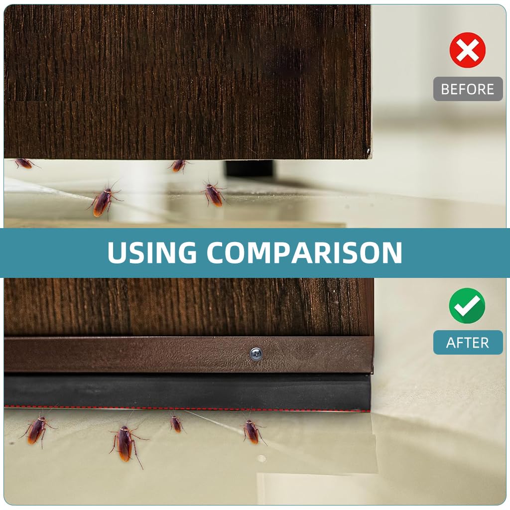 HASTHIP Door Sweep Sealing Strip for Home, 3.3ft Aluminum Alloy Door Sweep Strip for Home Door Gaps, Dust Stopper Door Seal Sweep for Exterior Home Cockroach Insect Draft Stopper