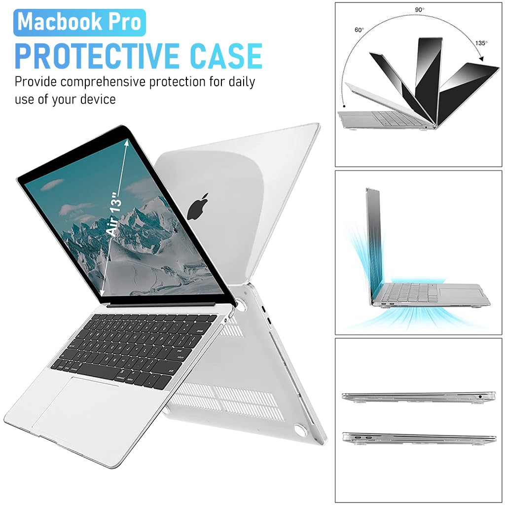 ZORBES Laptop Case with TPU Keyboard Cover & Screen Protector Laptop Cover Compatible with MacBook Air 13.3 inch Case 2022 2021-2018 M1 A2337 A2179 A1932 with Retina Display Touch ID