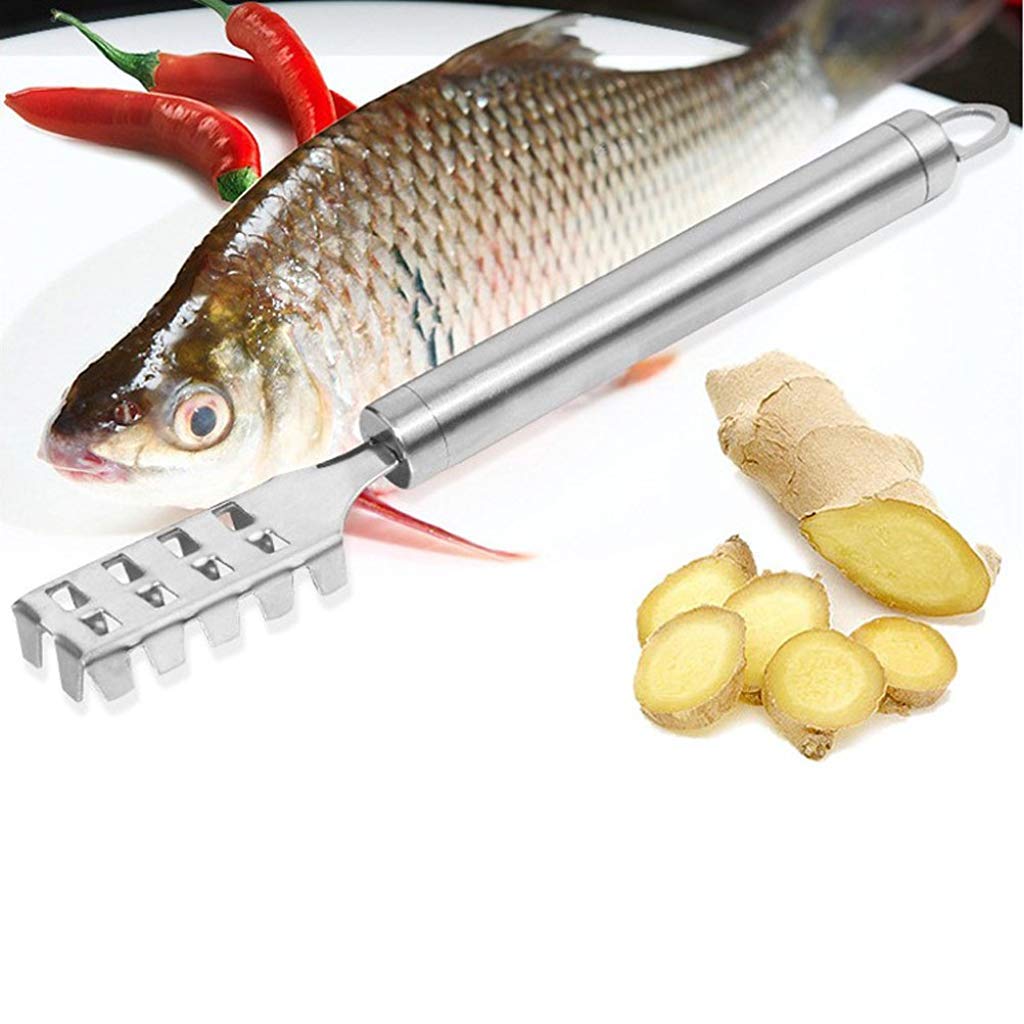 Supvox 2PCS Staineless Steel Living Fish Scale Shaver Fish Scale Scraper for Fast Cleaning Fish Skin