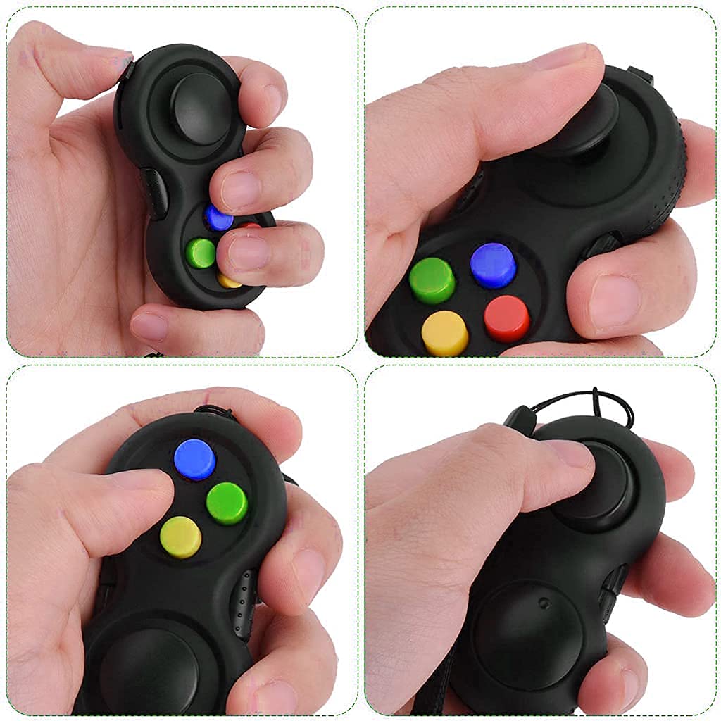 PATPAT Fidget Pad with 8-Fidget Functions 2nd Generation Fidget Toy Controller Stress Reducer Hand Shank Fidget Cube Perfect for Release and Anxiety Stress Relief Pop it Fidget Toys for Kids