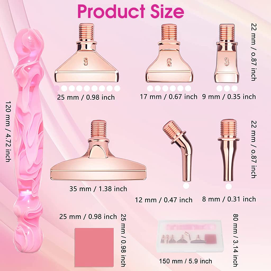 HASTHIP 14pcs 5D Diamond Painting Tool Kits with 1 Diamond Painting Pen 6 Metal Tips, 6 Glue Clays, Transparent Diamond Case, 5D Diamond Painting Accessories Kits for DIY Art Crafts (Pink)