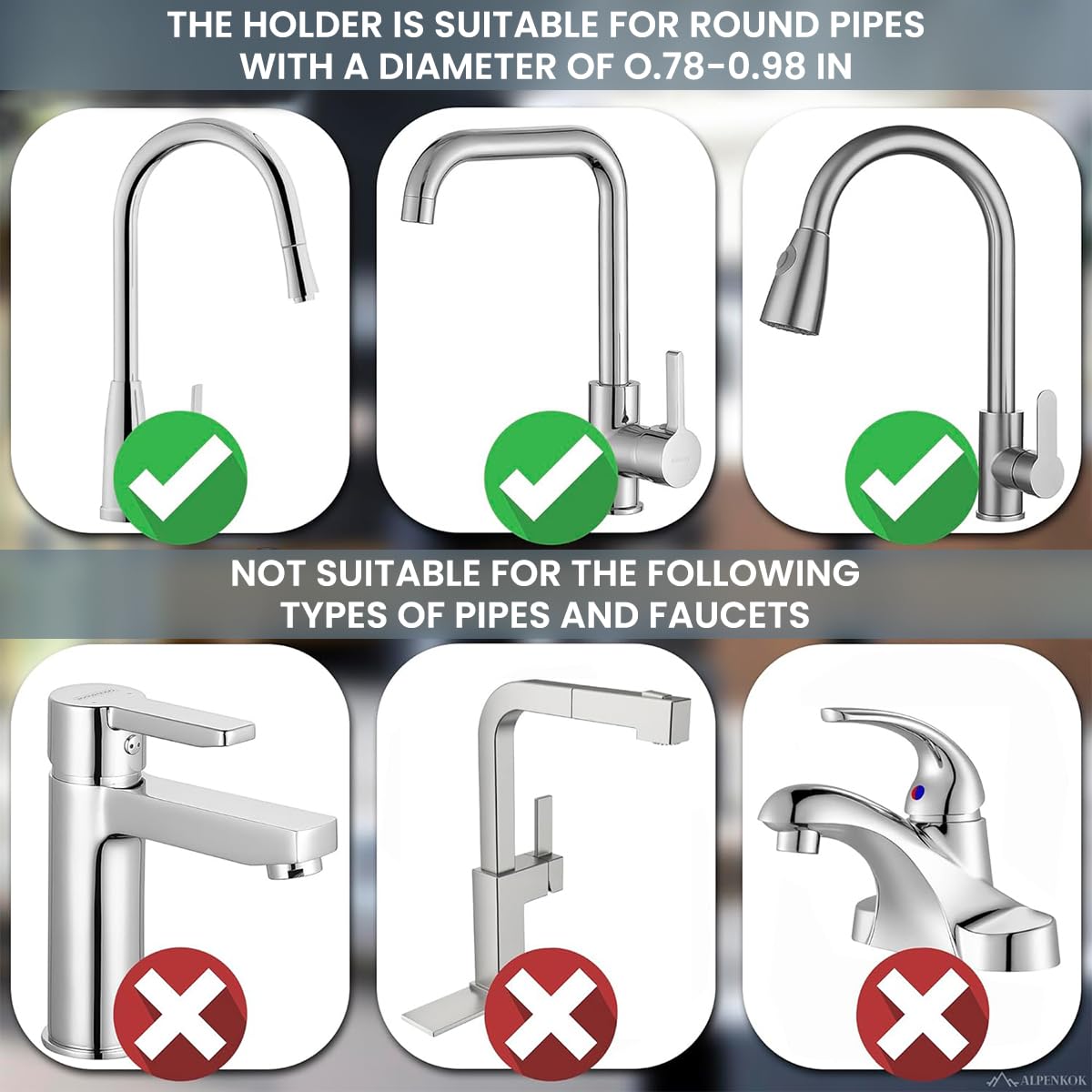 Supvox Kitchen Sink Caddy Organizer, Sponge Holder Over Faucet Stainless Steel Detachable Hanging Faucet Drain Rack for Kitchen Bathroom, Scrubbers, Soap (Large Size, 15x17cm)