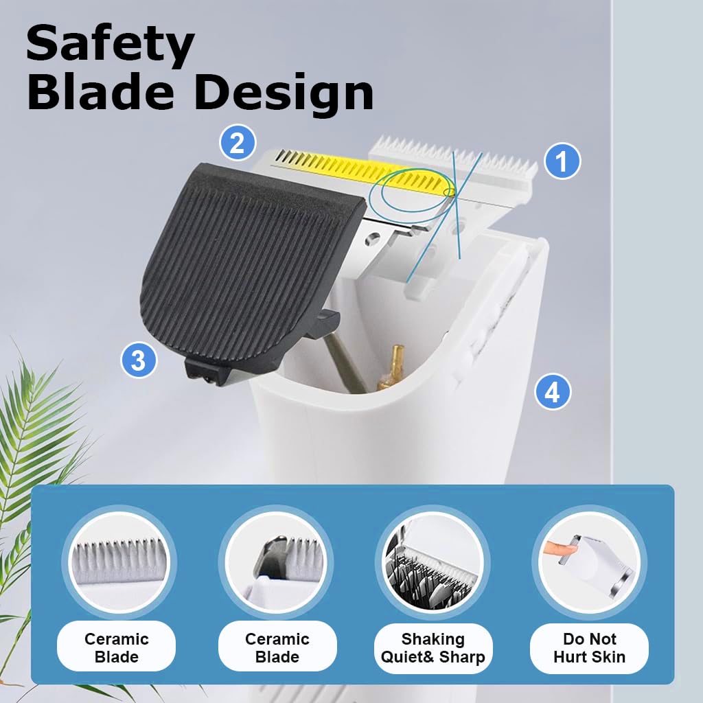 Qpets Dog Grooming Kit 4 in1 Electric Dog Hair Trimmer Dog Clipper USB Hair Trimmer with Hair 2 Limiting Comb Dog Hair Trimmer Kit for Thick Long Hair, Pet Grooming Hair Clipper for Dogs Cats