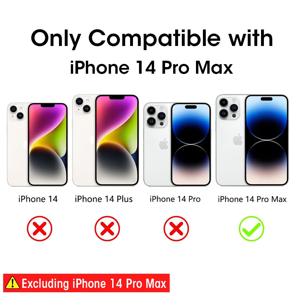 ZORBES Phone Case for iPhone 14 Pro Max Stylish Smile Face Phone Case with Hand Grip Strap & Metal Ring Golden Electroplating Frame TPU Phone Cover for iPhone 14 Pro Max 6.7 inch, Black