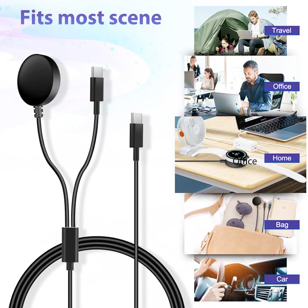 ZORBES USB C Wireless Charger for Samsung Galaxy Watch 7 Multifunctional 2 in 1 Mag-netic Wireless Charger Universal USB C Wireless Charger for Galaxy Watch7/Ultar/6/5Pro/4/3, Phone, Tablet