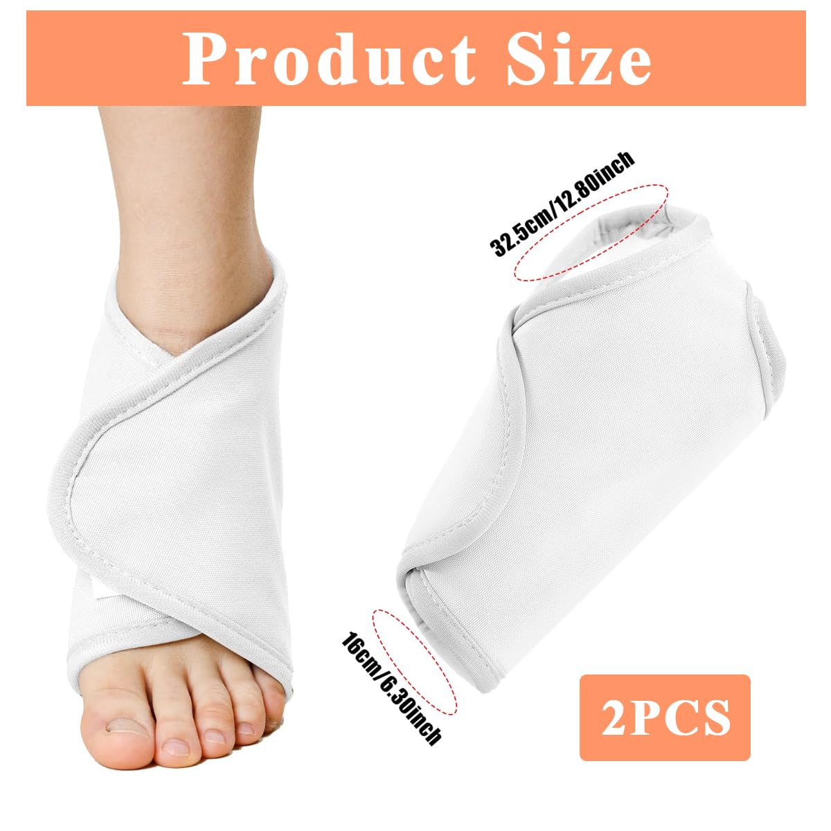 HANNEA 2Pcs Castor Oil Pack Wrap for Ankle, Reusable Castor Oil Pack Wrap for Feet Castor Oil Compress for Women & Men Ankle Support Plantar Fasciitis Relief