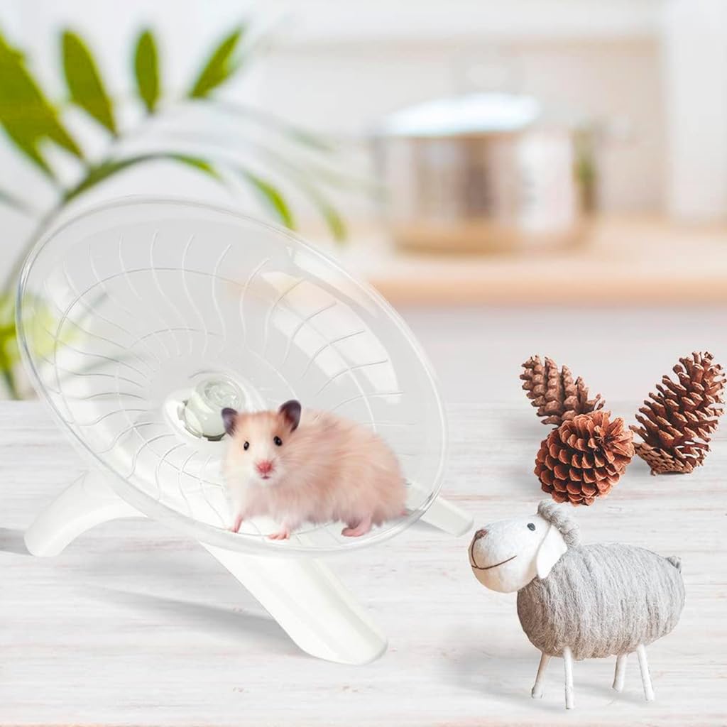 Qpets Hamster Wheel 7'' Hamster Running Wheel with Anti-Slip Stand Noise-Free Hamster Wheel Hamster Activity Toys