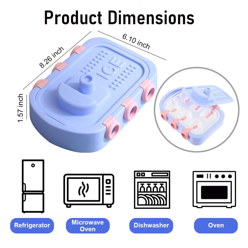 HASTHIP Cartoon Ice Cream Mould BPA-free Food Grade Silicone Ice Cream Moulds for Freezer, Frozen Fruit Purees DIY Ice Cream Kids Food Ice Cube Mould Silicone Moulds Chocolate Moulds