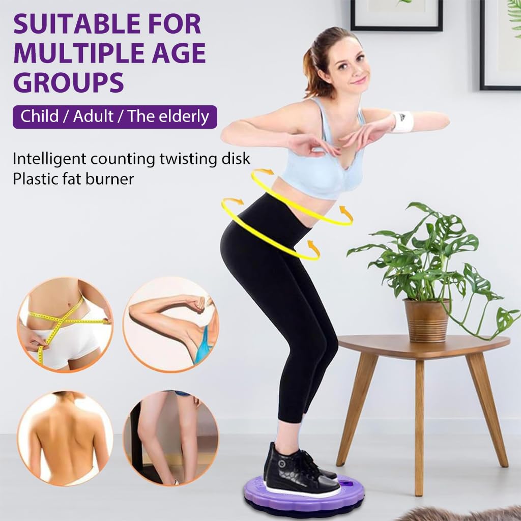 Proberos Tummy Waister Exercise Machine for Women Men with LCD Counter & Foot Massager, 10.8in Tummy Waist Twister Magnetic Disk Hot Sweating Body Shapers, Stomach Exercise Equipment for Home Workout