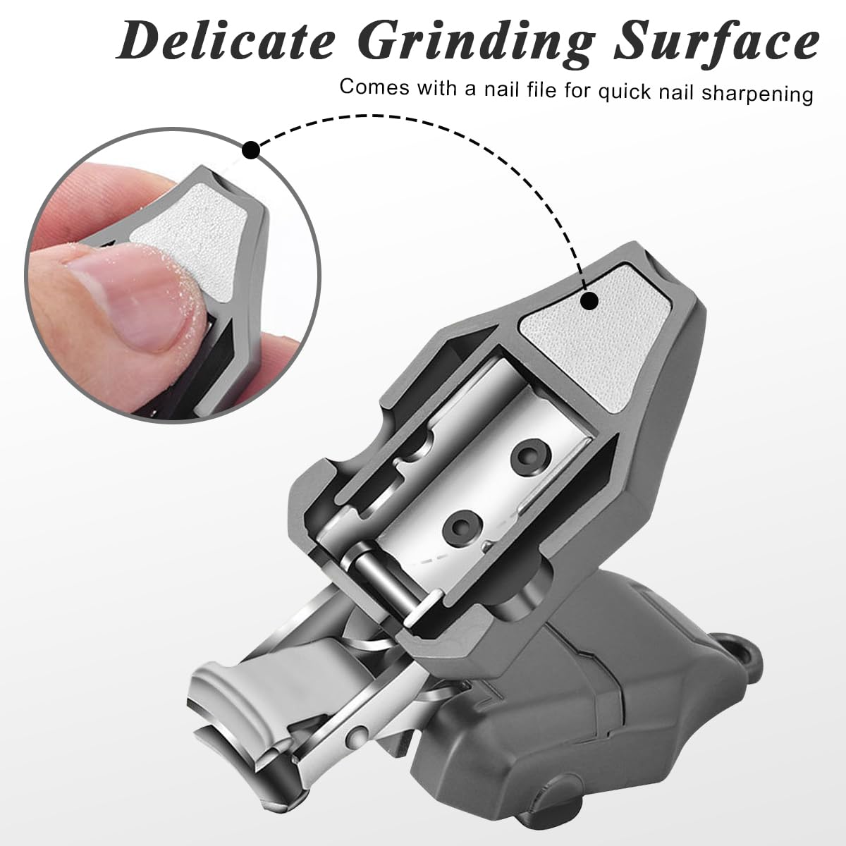 MAYCREATE Folding Nail Clipper with Filer Heavy Duty Nail Clipper for Thicken Nail Travel Nail Trimmer with Key Chain & Storage Box Creative Design Nail Cutter