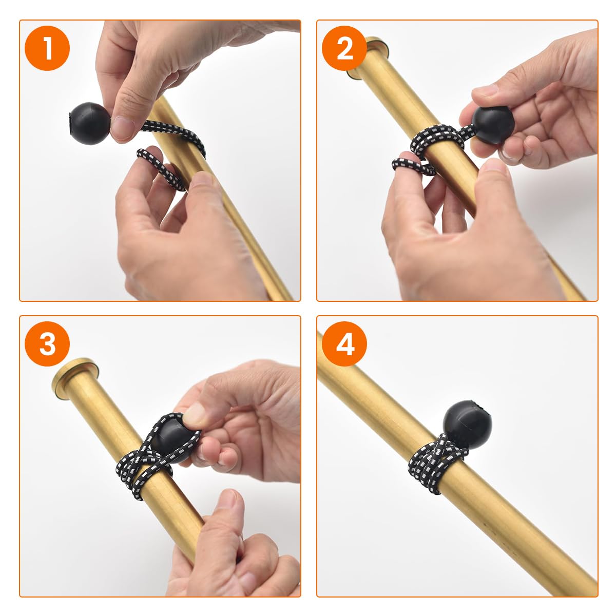 HASTHIP 8Pcs Ball Bungee Cord - 6-Inch Multipurpose High-Stretch Bungee Cord for Canopy, Tarp, Straps, Tent, Poles & Wires Outdoor & Indoor Activities