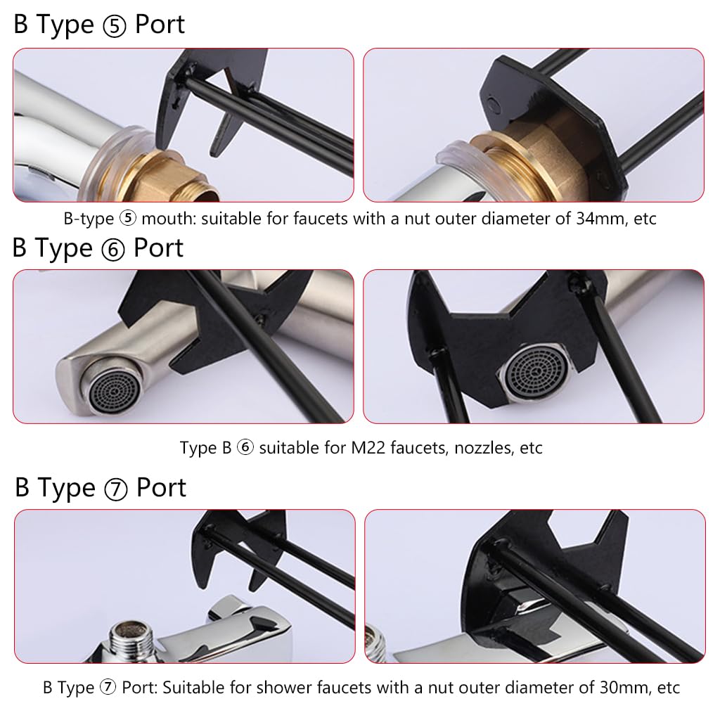Serplex 2Pcs Sink Wrench Multi Purpose Four-jaw Sink Wrench Universal Metal Screws Removal Tool Universal Sink Wrench for Multi Sizes 7 Universal Screws Nuts Carbon Steel Kitchen Sink Plumbing Tools