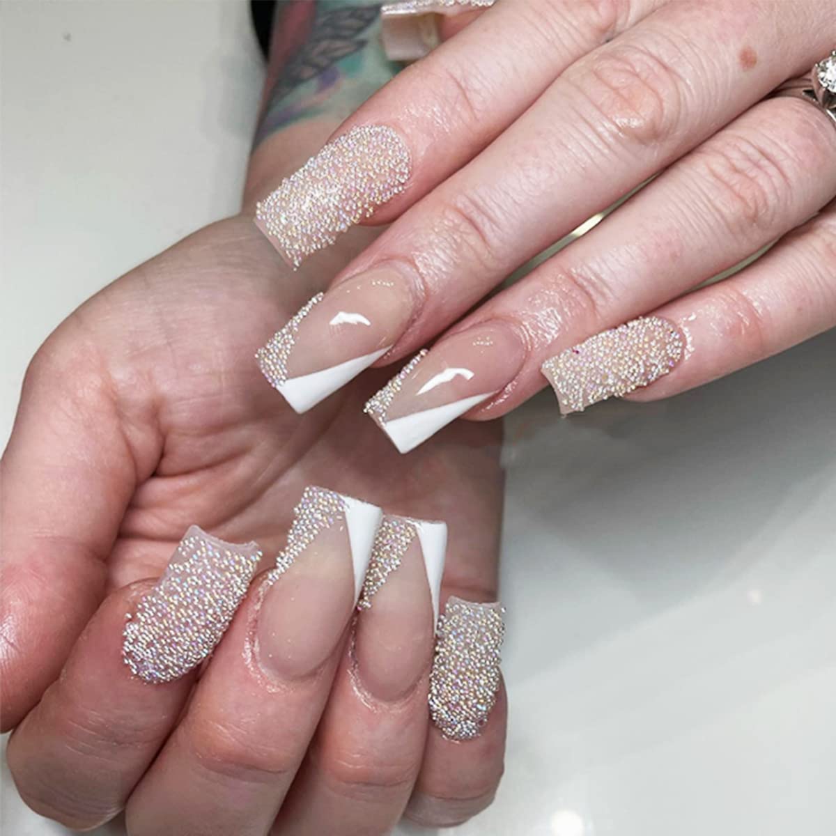 ELEPHANTBOAT 4 Bottle/Set Micro Caviar Beads, Glitter Nail Art Microbead Nails, Crystals Mini Bubble Nail Gems Diamonds Stones for DIY 3D Nail Art Decorations