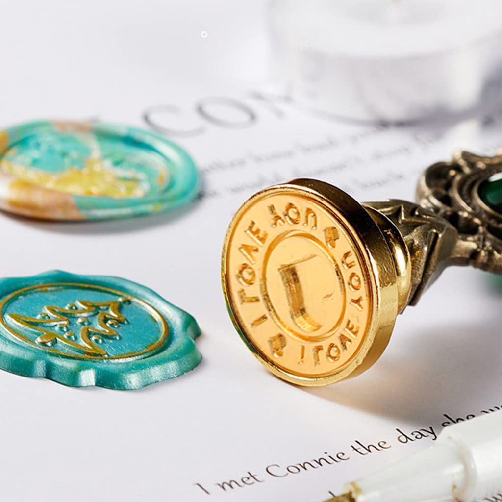 HASTHIP Wax Seal Stamp Kit with Three Art Stamp, Sealing Wax Beads,Candles,Wax Melting Spoon, Fine Gift Packing