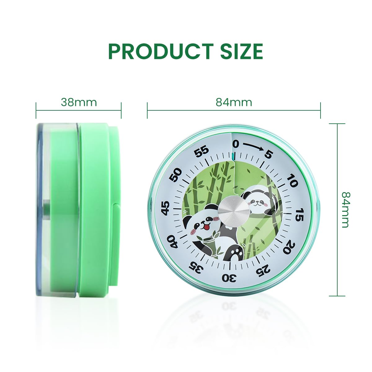 HASTHIP Kitchen Timer 60-Minute Manual Timer Cartoon Panda Mechanical Timer No Battery Timer Countdown Timer Reminder Mechanical Timer for Cooking, Studying