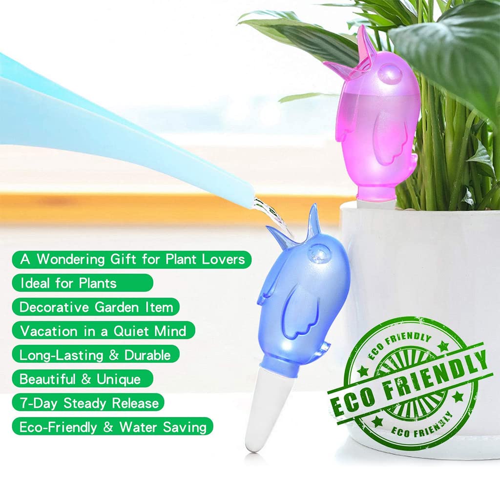 HASTHIP 4Pcs Drip Irrigation Kit for Pots Plant with Bottles, Creative Ceramics Plant Watering Device for Watering 4-7 Days, Automatic Watering Gadget for Garden Home Office Travel Vacation