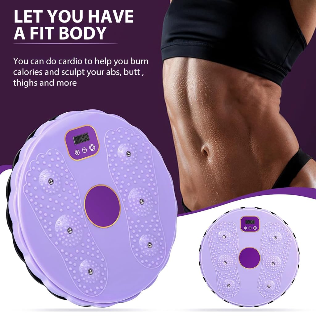 Proberos Tummy Waister Exercise Machine for Women Men with LCD Counter & Foot Massager, 10.8in Tummy Waist Twister Magnetic Disk Hot Sweating Body Shapers, Stomach Exercise Equipment for Home Workout