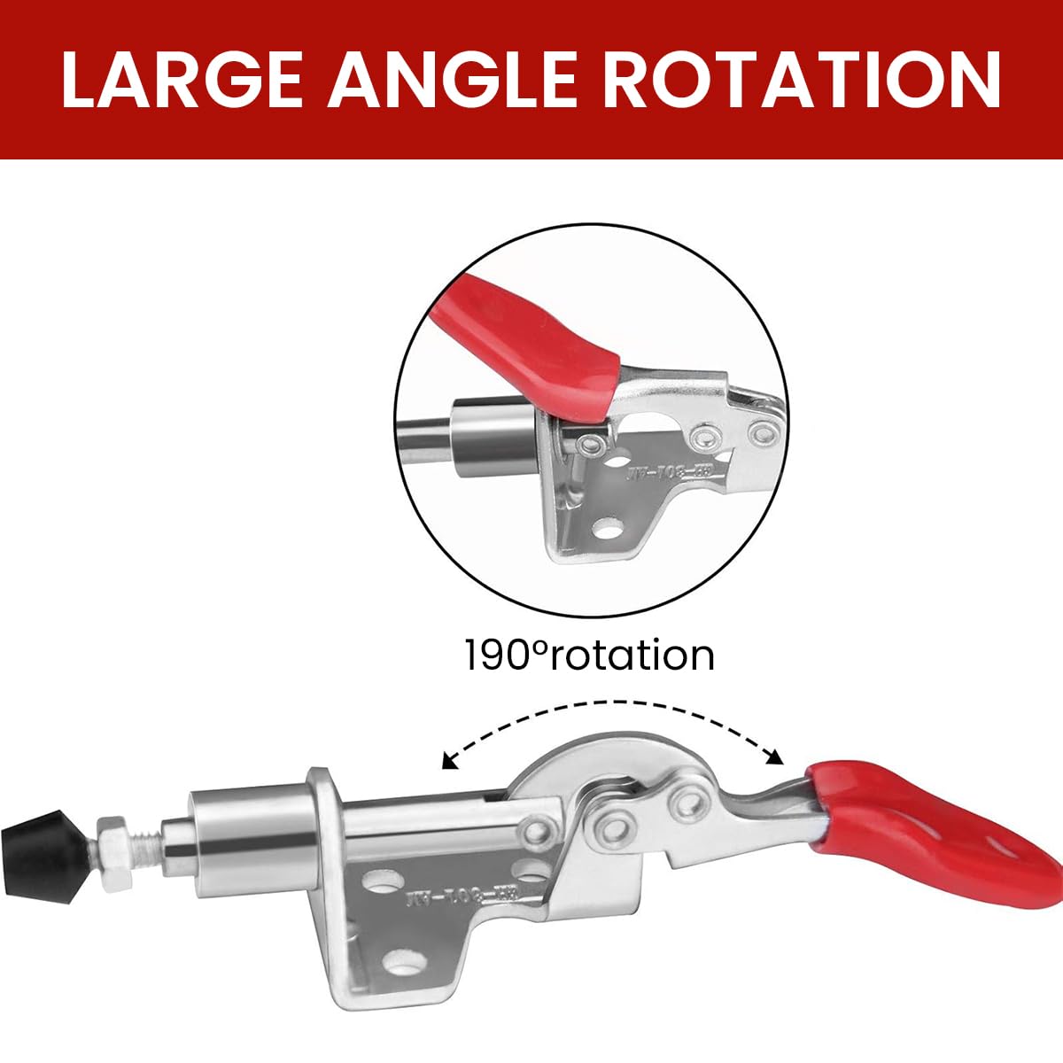 Serplex 4Pcs Toggle Clamps Push-Pull Toggle Clamps Galvanized Iron Straight Line Toggle Clamps with 100lbs Holding Capacity Quick Release Push Pull Clamp for Woodworking Jigs and Fixtures