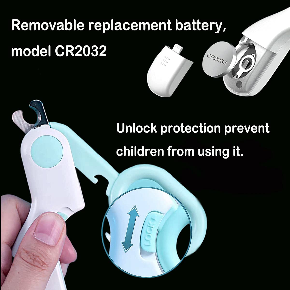 Qpets Mini Cute Dog Nail Cutter with LED for Cat Small Dog, Safe Lock Compact Dogs Nail Cutter, with Led Light Not Hurt Pets, Pet Nail Cutter for Small Pets, Dog, Cat, Puppy, Kittens