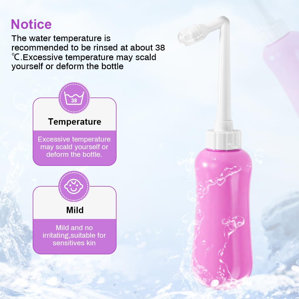 HANNEA 450ml Handheld Bidet Women Portable Bidet with Retractable Spray Nozzle Leaking Proof Bidet with Storage Bag Handheld Postpartum Perineal Cleansing Bidet Sprayer for Personal Hygiene Care