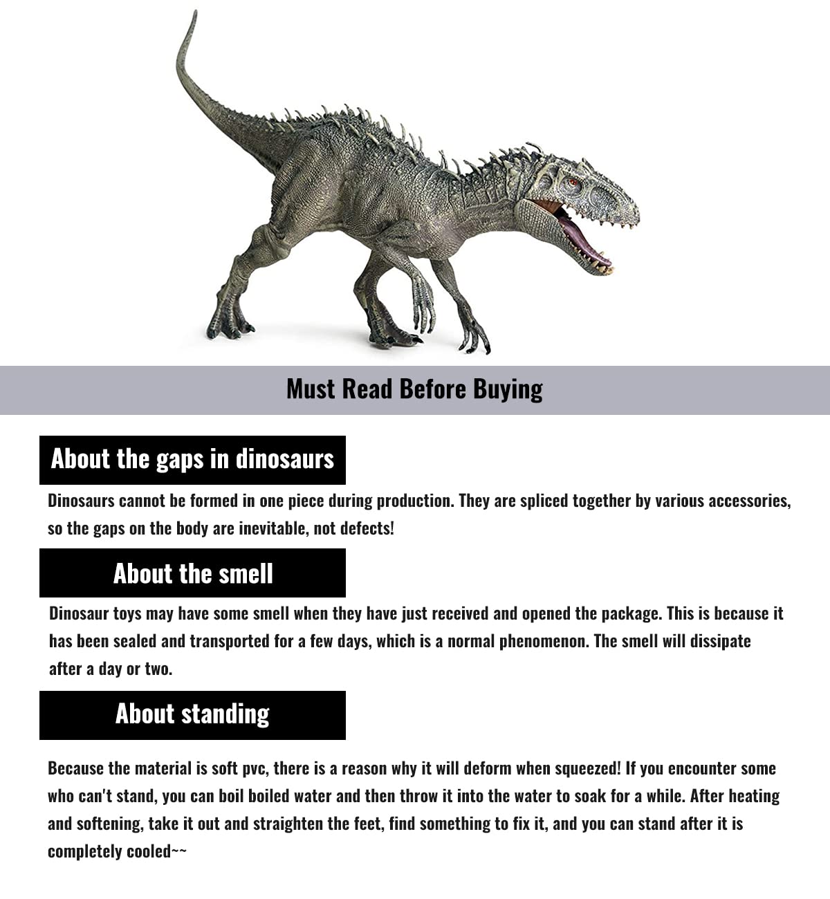 PATPAT Dinosaur Toys for Kids Big Size, Tyrannosaurus Rex Toy with Adjustable Mouth, Dinosaur Action Figures for 4 + Years Boys Gifts for Kids on Birthday (33x20x5.5cm,Tyrannosaurus rex)