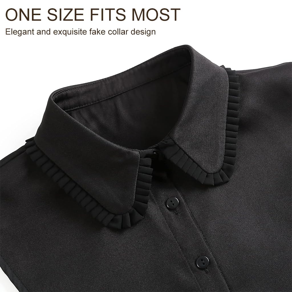 PALAY Women Fake Collar for Shirt Button Up Black Shirt Collar for Dress Blouse Women Fake Collar Black Shirt Collar for Tops