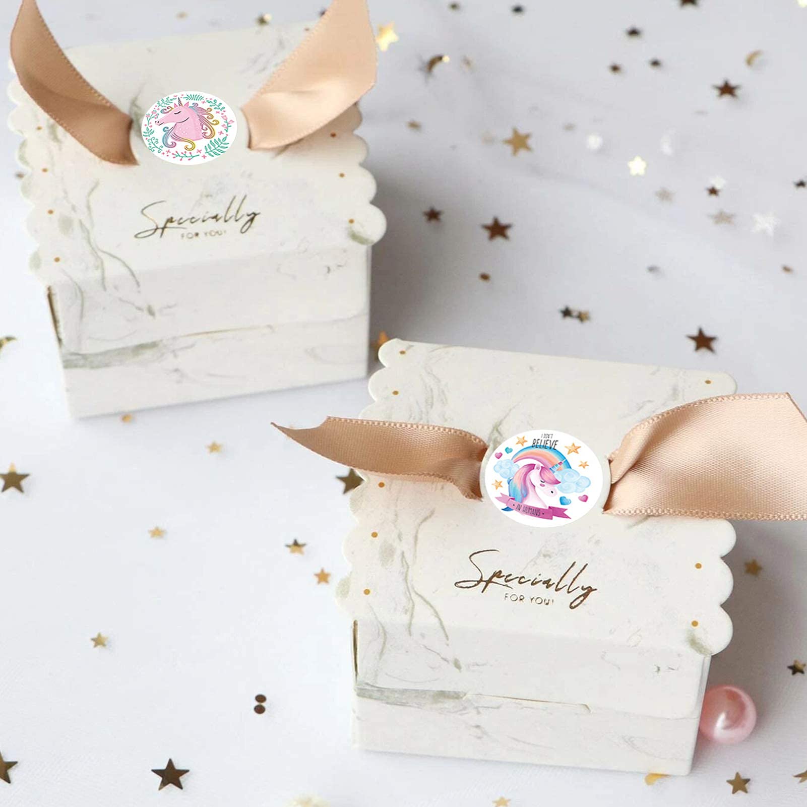 HASTHIP 1000 Pieces Unicorn Stickers for Kids Label Stickers DIY Stickers 1 inch Self Adhesive Decoration Stickers for School/Birthday/Party/Book/Gift Bag Decorations