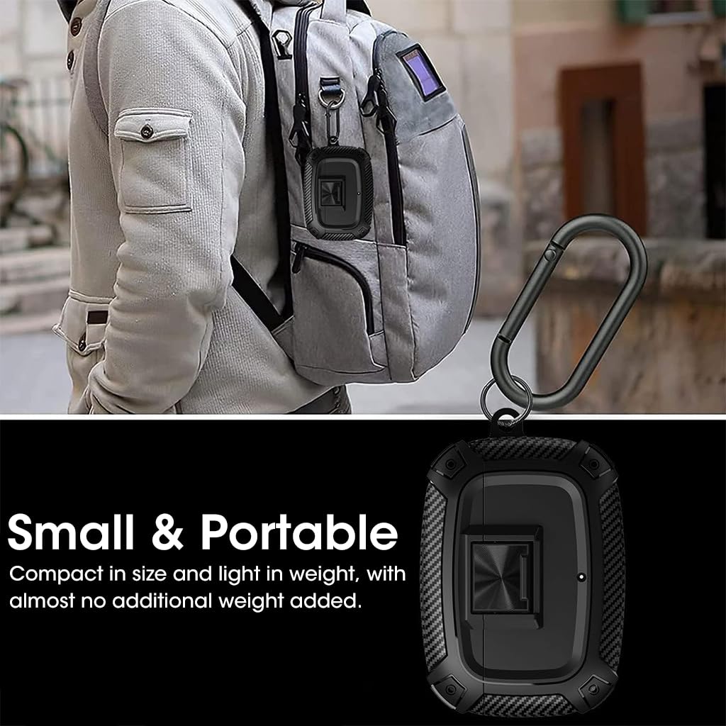 ZORBES Case for Beats Studio Buds, Protective Case Cover Beats Studio Buds 2021/2023 TPU Charging Case Cover with Lock Button & Carabiner Shockproof Beats Studio Buds Earbuds Accessories, Black