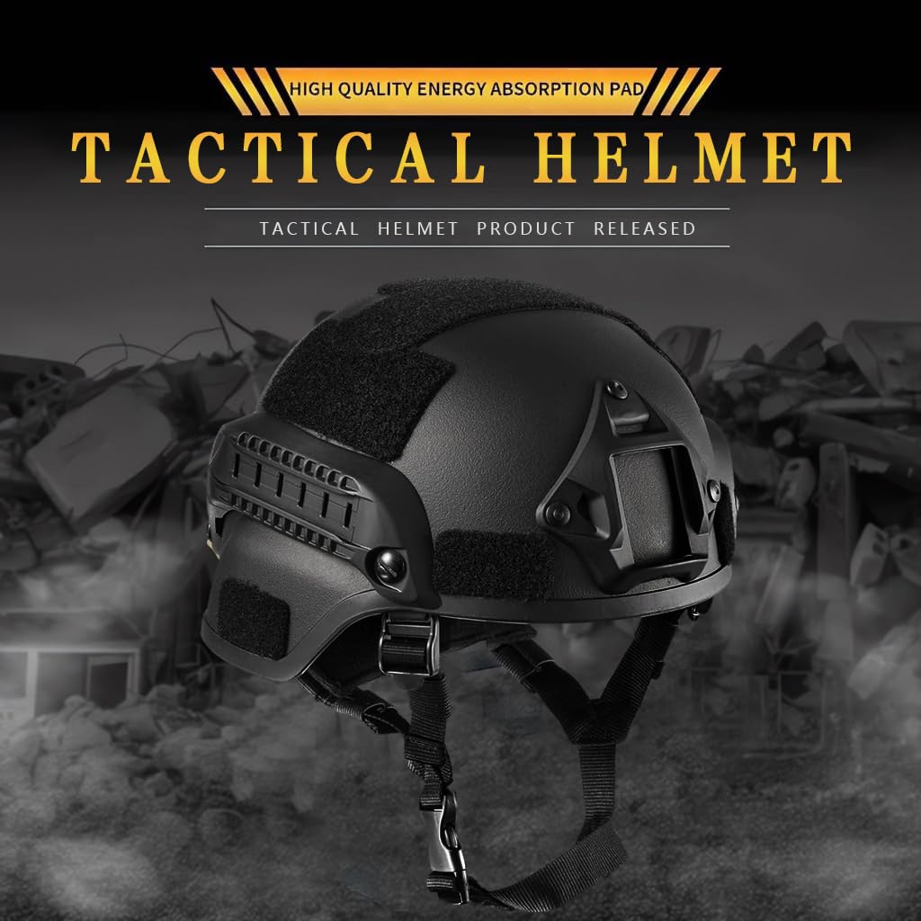 Proberos Tactical Helmet Strap Anti-Impact High Strength ABS Tactical Helmet Military Tactical Helmet Modularity Helmet with Adjustable Chin Mount for Multicam Military Sports CS Game