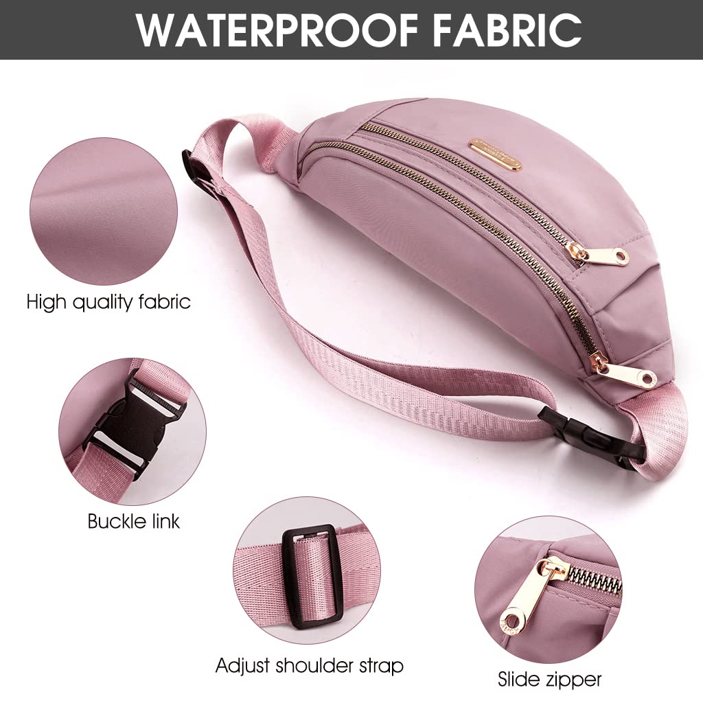 PALAY Waist Bags for Women Girls with Adjustable Strap, Stylish Bumbag Chest Bag Waterproof Fanny Bag, Oxford Cloth Waist Pack Outdoor Hiking Running Travel