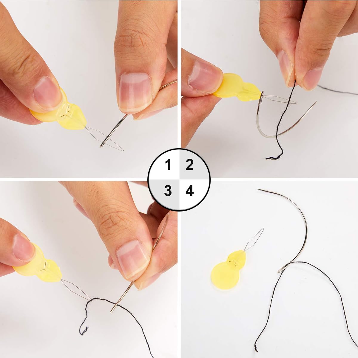 MAYCREATE Hair Extensions Clip Wig Making Set 85pcs DIY Hair Extension Tools Kit with 50 Snap Clips, 10 Curved Needles, 20 T-Pins, 3 Rolls Weaving Thread, 2 Needle Threader
