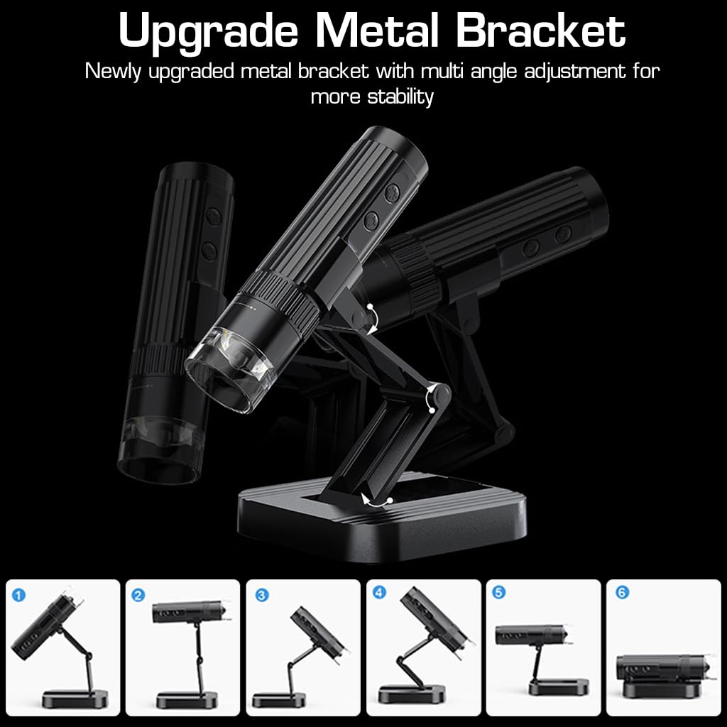 ZORBES Digital USB Microscopes 50X-1000X Zoomable Microscopes for Phone 200W HD Pixels LED USB Microscopes with Upgrade Folding Arm Design Digital USB C Microscopes for Phone, iMac
