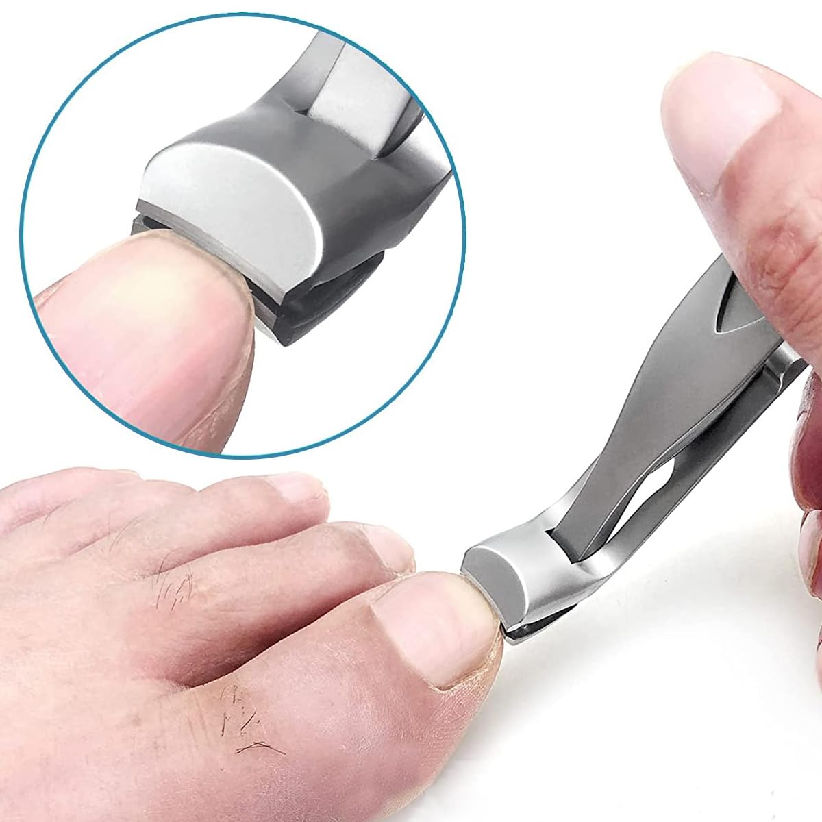MAYCREATE Nail Cutter for Men Heavy Duty Stainless Steel Nail Clipper with Catcher Anti Splash Nail Clipper Nail Clipper for Men Toe Nail Cutters