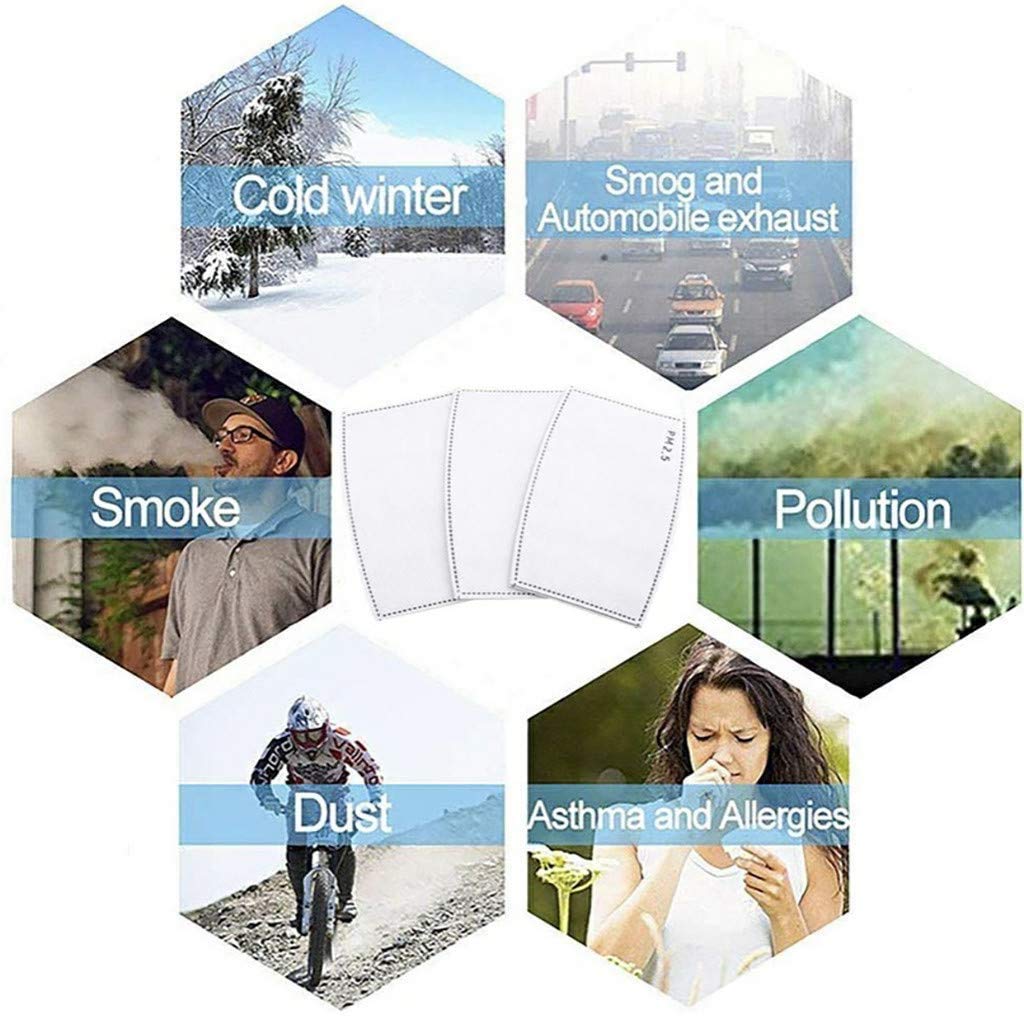 HANNEA 20 pcs PM2.5 Activated Carbon Mask Filter with 5-Layer Filtration-Adult Dustproof, Prevent Particulate Matter(Mask not Included)
