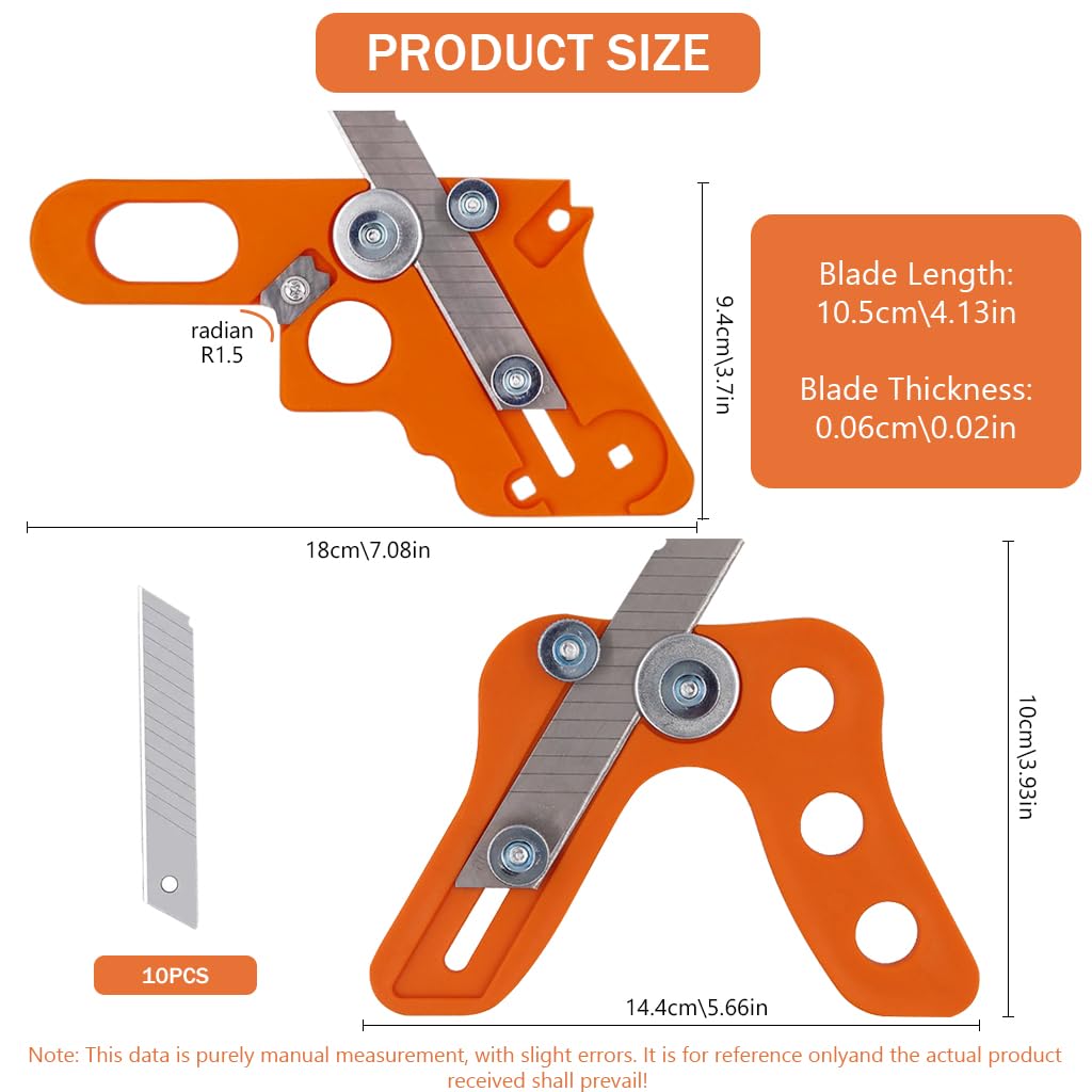 Serplex Edge Banding Trimmers with 10Pcs Blades Edge Cutter Tool Woodworking Hand Trimming Tool for Wood Edge Banding