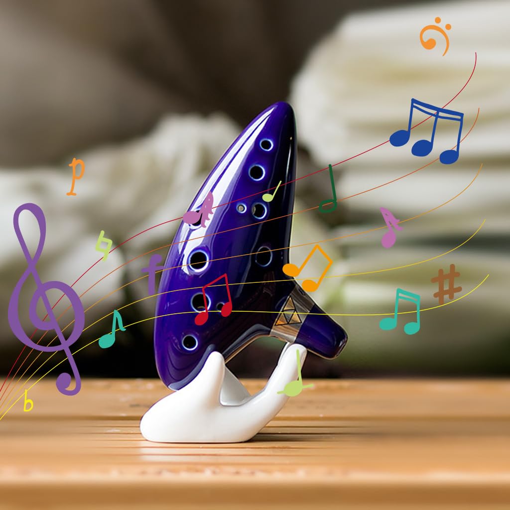 PATPAT Zelda Ocarina, 12 Hole Alto C Zelda Ocarinas Play by Link Triforce Gift for Zelda Fans with Zelda Ocarina Stand, Storage Bag, Starter Music Score, Gift for Kids