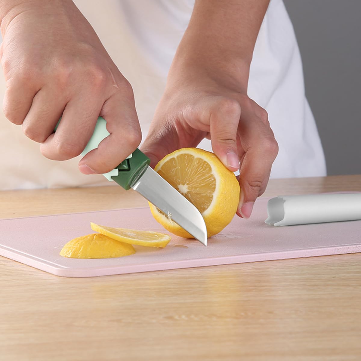 HASTHIP 2 in 1 Stainless Steel Fruit Knife Peeler, Vegetable Peeler Dual-Use Knife for Potato Cucumber Carrot Scrapper Double Edge Serrated Portable Peeling